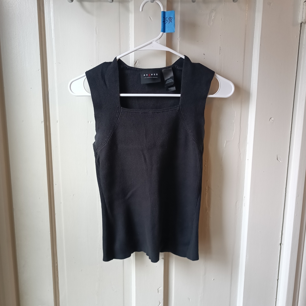 Axcess Elegant Black Sleeveless Tank